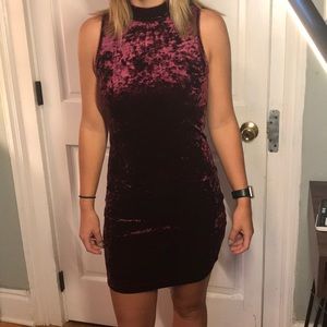 Wine Red Velvet Dress
